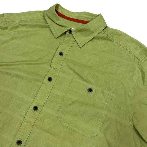Territory Ahead Shirt Men's‎ XL Green Short Sleeve Geometric Button Up Cotton - Picture 1 of 7
